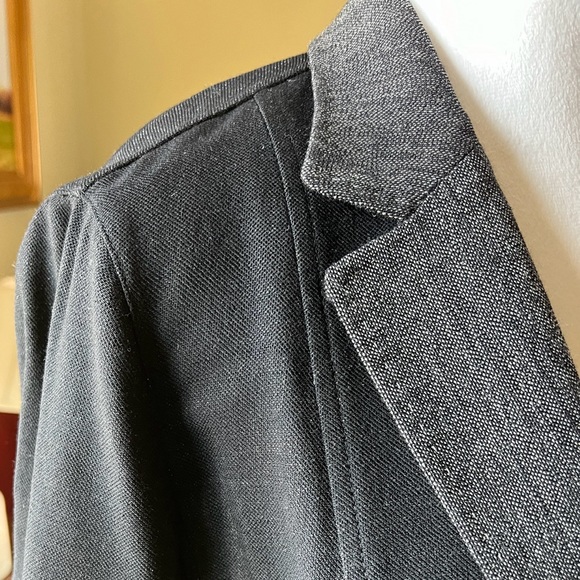LAFAYETTE 148 New York Virgin Wool Blazer Womens Size 8 Black Gray Unlined - Picture 5 of 13